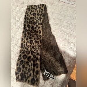 Urban Outfitters Leopard Faux Fur Scarf